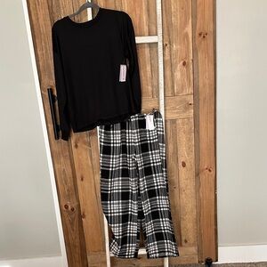 Black and White Plaid Pajama Set